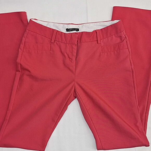 Express Women’s Pink Dress Pants Size 2 Flare Leg Mid Rise Trousers Business Cas - Picture 1 of 4